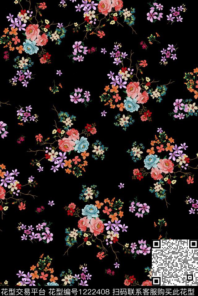 绣花华亿平台抽象大牌风数码印花华亿平台下载（图片编号: 1222408） - 瓦栏（Walan）