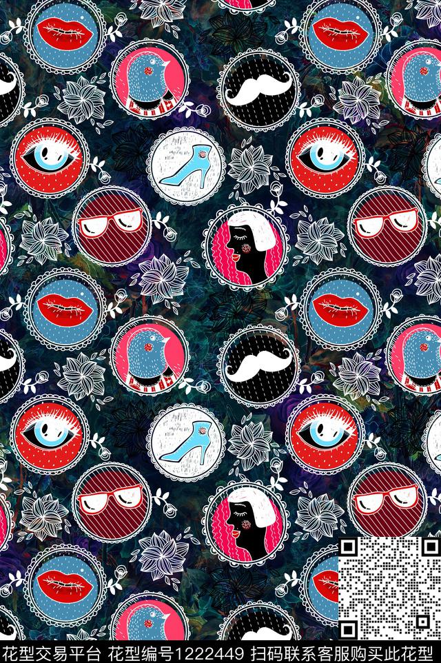 卡通趣味秋冬华亿平台数码印花华亿平台下载（图片编号: 1222449） - 瓦栏（Walan）