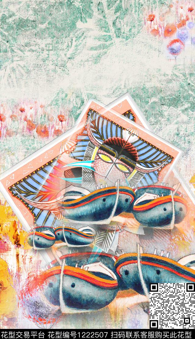 花卉定位花中老年数码印花华亿平台下载（图片编号: 1222507） - 瓦栏（Walan）