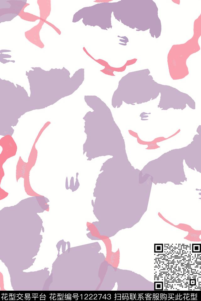 抽象花卉抽象迷彩图案传统印花华亿平台下载（图片编号: 1222743） - 瓦栏（Walan）