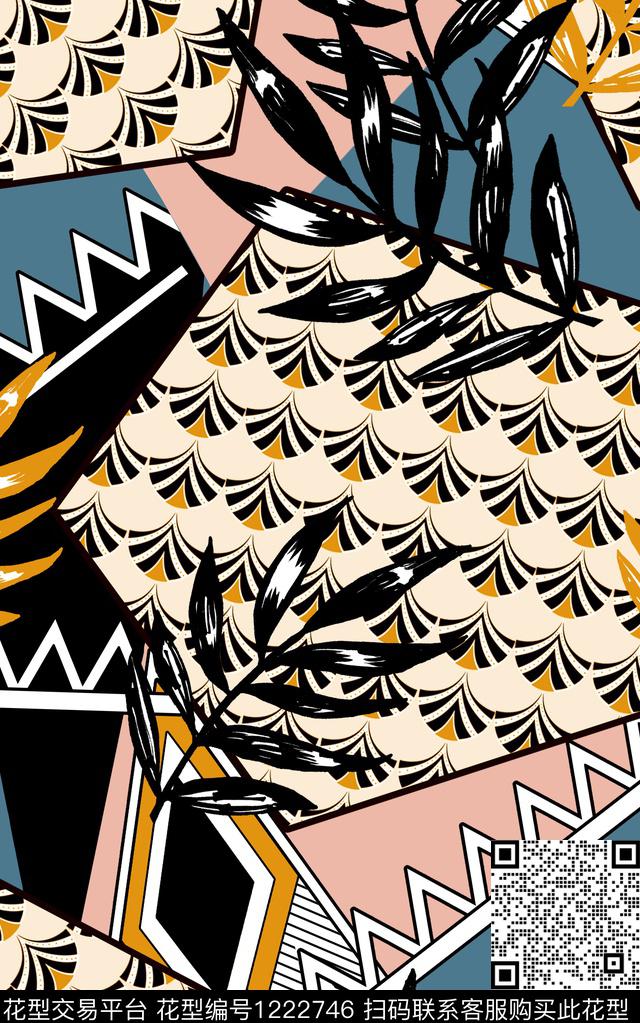 几何大牌风传统印花华亿平台下载（图片编号: 1222746） - 瓦栏（Walan）