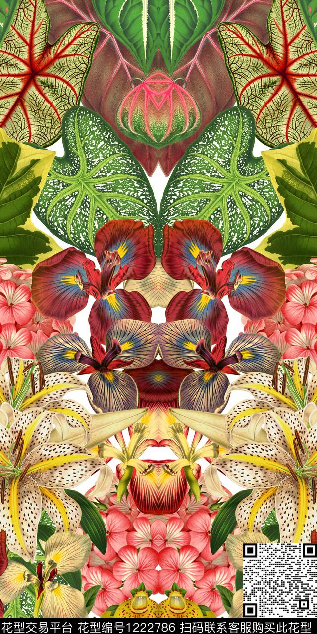 花卉热带华亿平台数码印花华亿平台下载（图片编号: 1222786） - 瓦栏（Walan）