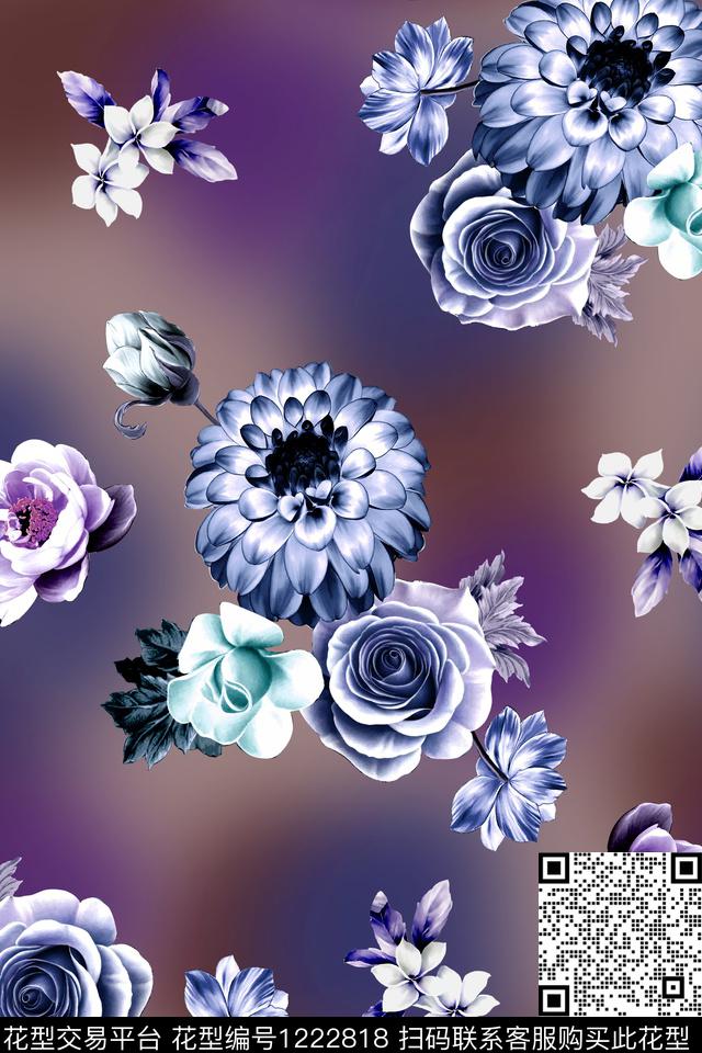 花卉肌理数码印花华亿平台下载（图片编号: 1222818） - 瓦栏（Walan）