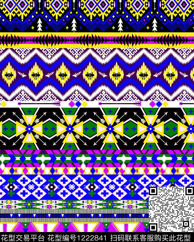 民族花卉波西米亚美丽传统印花华亿平台下载（图片编号: 1222841） - 瓦栏（Walan）