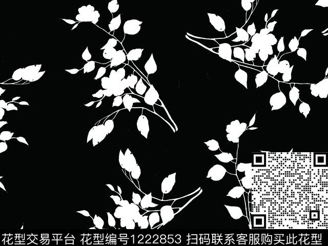 春夏华亿平台清爽底花卉水彩花卉数码印花华亿平台下载（图片编号: 1222853） - 瓦栏（Walan）