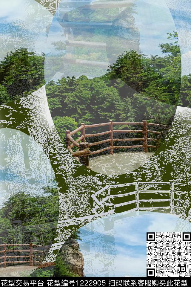 男装休闲花卉个性照片蓝天白云数码印花华亿平台下载（图片编号: 1222905） - 瓦栏（Walan）