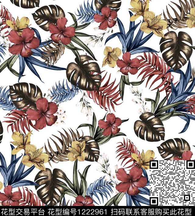 传统华亿平台花卉手绘花卉传统印花华亿平台下载（图片编号: 1222961） - 瓦栏（Walan）