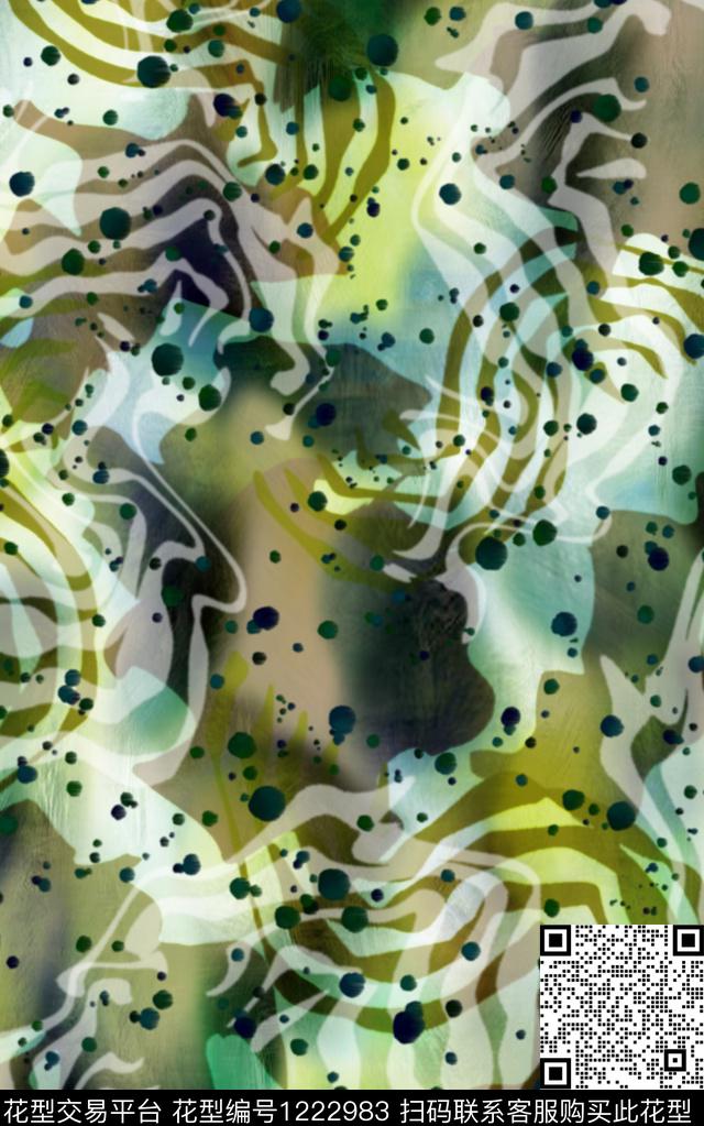 几何迷彩大牌风数码印花华亿平台下载（图片编号: 1222983） - 瓦栏（Walan）