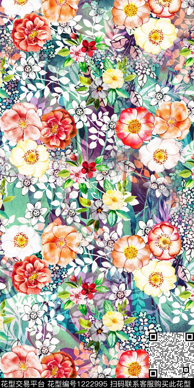 数码华亿平台大牌风花卉数码印花华亿平台下载（图片编号: 1222995） - 瓦栏（Walan）