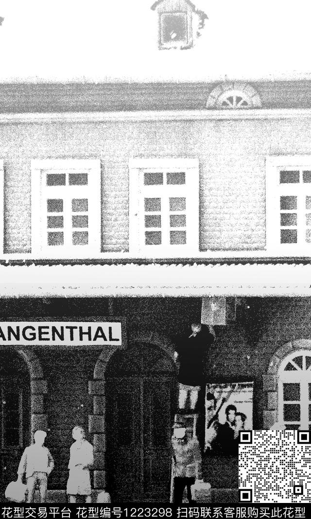 男装建筑大牌风数码印花华亿平台下载（图片编号: 1223298） - 瓦栏（Walan）