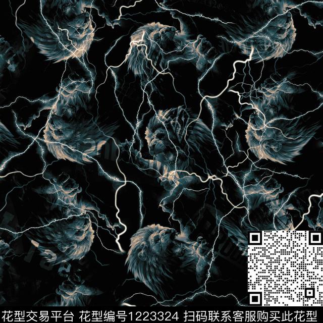 字母扎染华亿平台几何数码印花华亿平台下载（图片编号: 1223324） - 瓦栏（Walan）