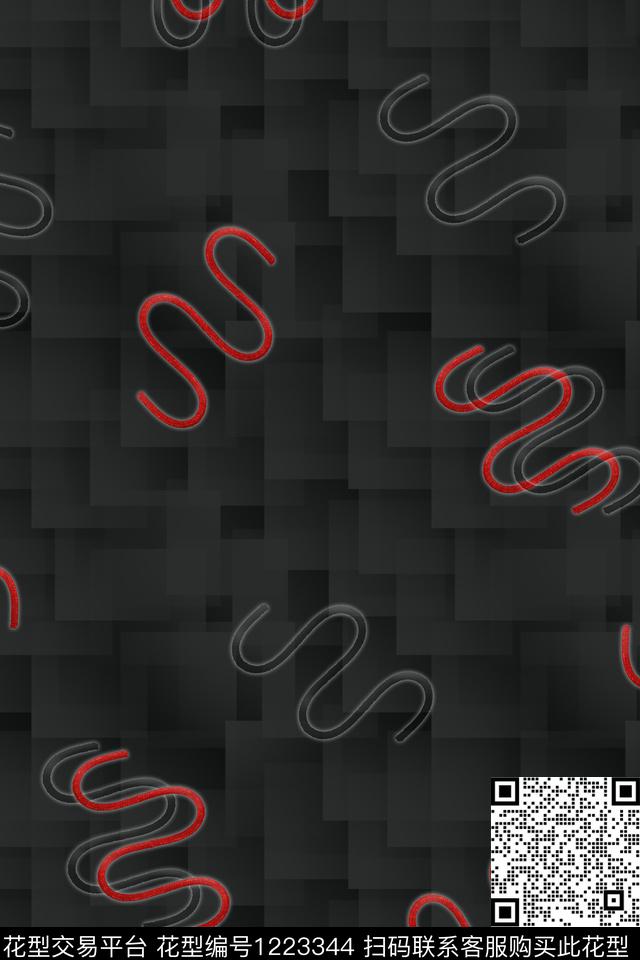 男装几何大牌风数码印花华亿平台下载（图片编号: 1223344） - 瓦栏（Walan）