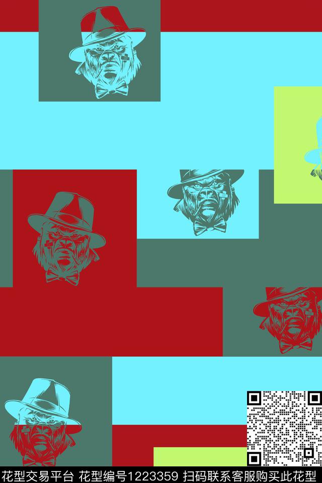 男装几何大牌风数码印花华亿平台下载（图片编号: 1223359） - 瓦栏（Walan）