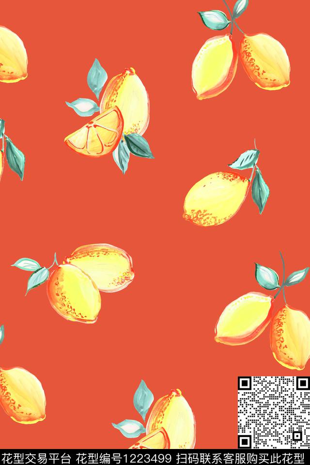 水果柠檬传统印花华亿平台下载（图片编号: 1223499） - 瓦栏（Walan）