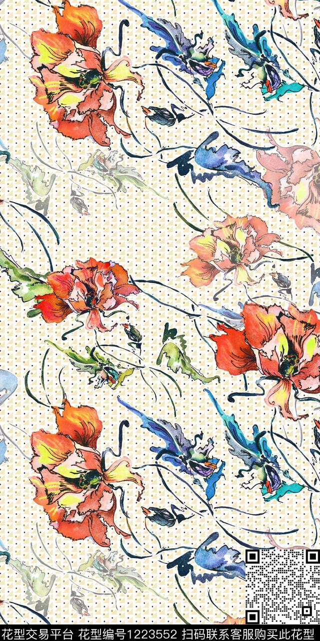 花卉小碎花数码华亿平台数码印花华亿平台下载（图片编号: 1223552） - 瓦栏（Walan）