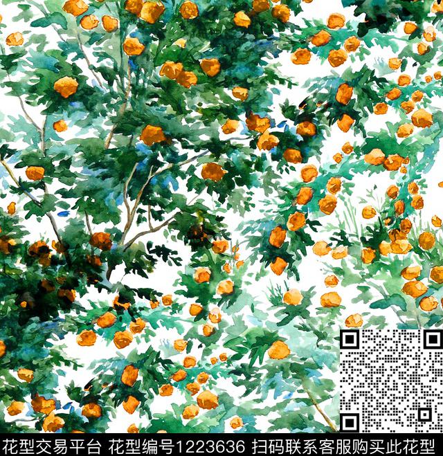 手绘玫瑰手绘花卉三色堇数码印花华亿平台下载（图片编号: 1223636） - 瓦栏（Walan）