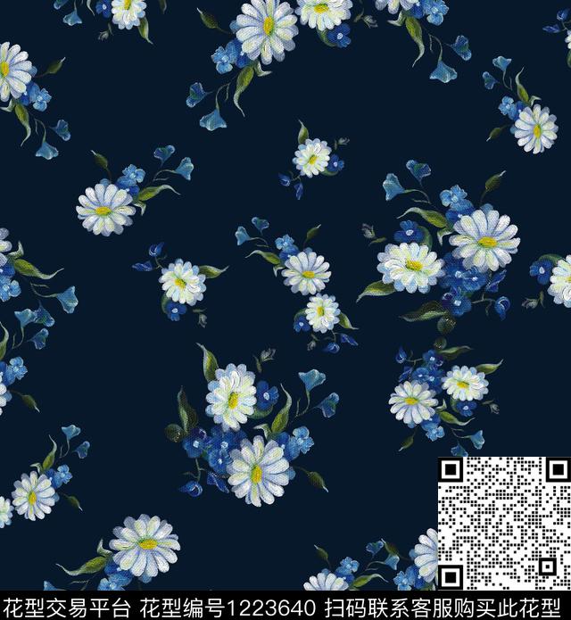 小碎花玫瑰花small数码印花华亿平台下载（图片编号: 1223640） - 瓦栏（Walan）