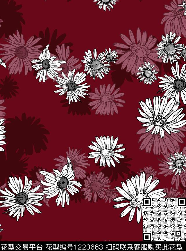 郁金香大牌风签字笔数码印花华亿平台下载（图片编号: 1223663） - 瓦栏（Walan）