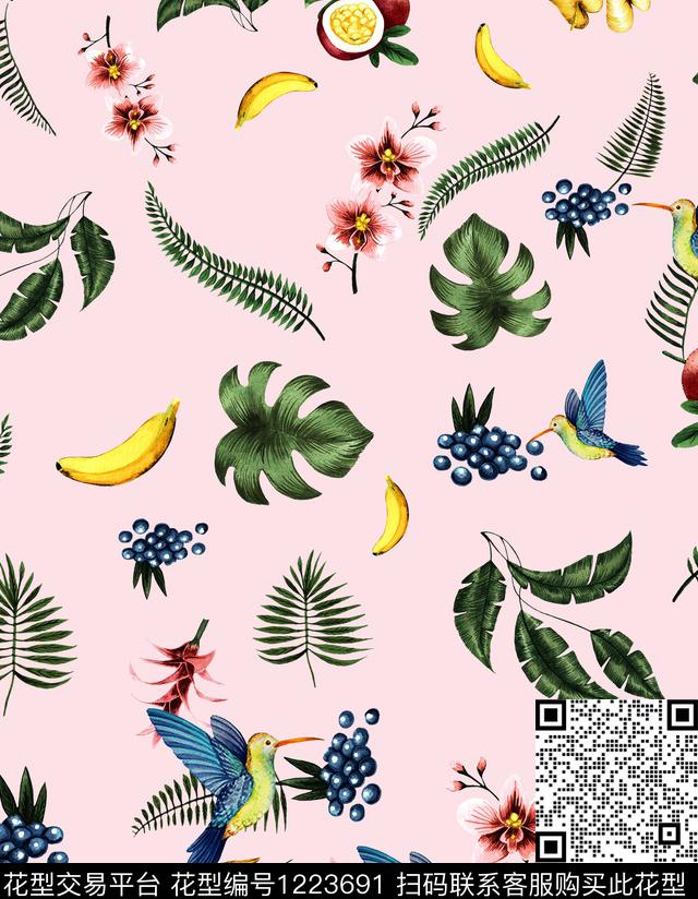 小碎花玫瑰花small数码印花华亿平台下载（图片编号: 1223691） - 瓦栏（Walan）