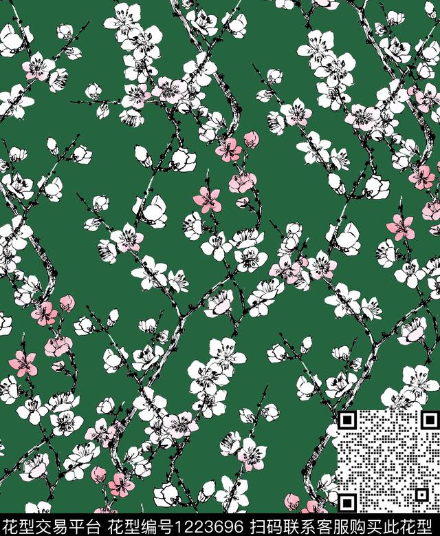 小碎花玫瑰花small数码印花华亿平台下载（图片编号: 1223696） - 瓦栏（Walan）