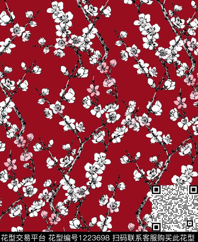 小碎花玫瑰花small数码印花华亿平台下载（图片编号: 1223698） - 瓦栏（Walan）