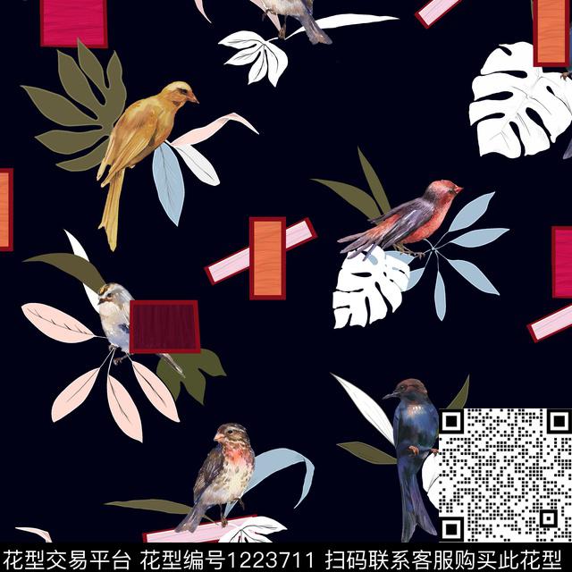 花卉花鸟趣味数码印花华亿平台下载（图片编号: 1223711） - 瓦栏（Walan）