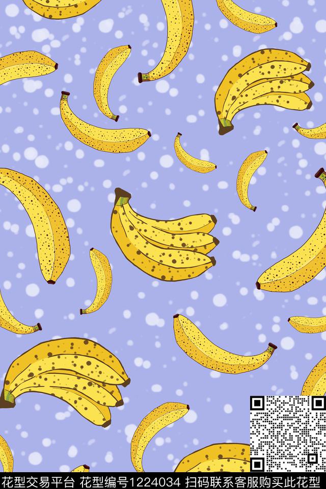 水果时尚波点数码印花华亿平台下载（图片编号: 1224034） - 瓦栏（Walan）
