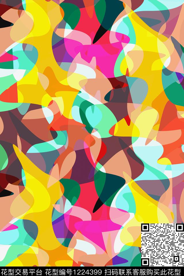 抽象男装休闲迷彩传统印花华亿平台下载（图片编号: 1224399） - 瓦栏（Walan）