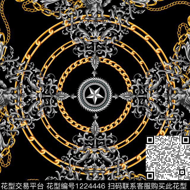 方巾大牌风宫廷风数码印花华亿平台下载（图片编号: 1224446） - 瓦栏（Walan）