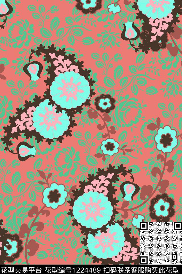 大牌风小碎花民族花卉传统印花华亿平台下载（图片编号: 1224489） - 瓦栏（Walan）