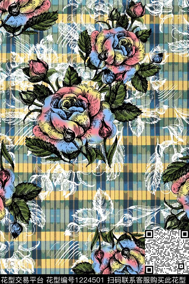 花卉数码印花华亿平台下载（图片编号: 1224501） - 瓦栏（Walan）