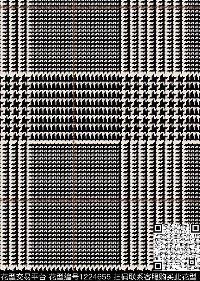 千鸟格大牌风格子传统印花华亿平台下载（图片编号: 1224655） - 瓦栏（Walan）