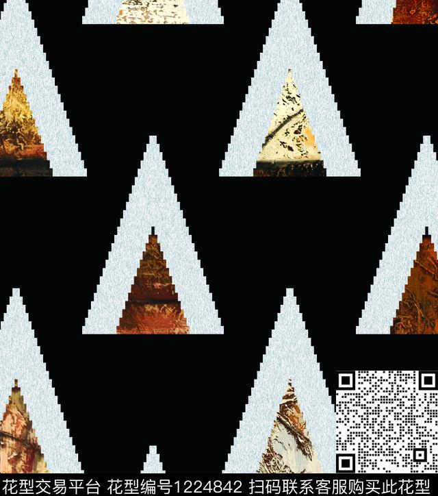 几何大牌风三角形数码印花华亿平台下载（图片编号: 1224842） - 瓦栏（Walan）