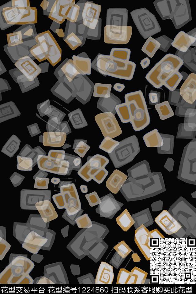 格子混搭几何抽象数码印花华亿平台下载（图片编号: 1224860） - 瓦栏（Walan）