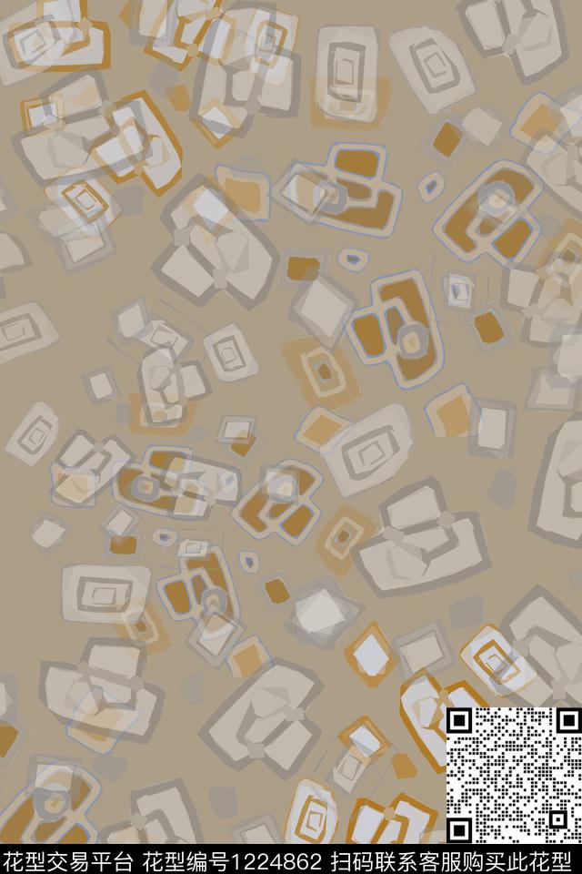 格子混搭几何抽象数码印花华亿平台下载（图片编号: 1224862） - 瓦栏（Walan）