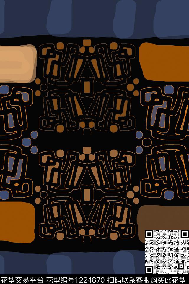 男装休闲花卉民族风图案条纹混搭数码印花华亿平台下载（图片编号: 1224870） - 瓦栏（Walan）