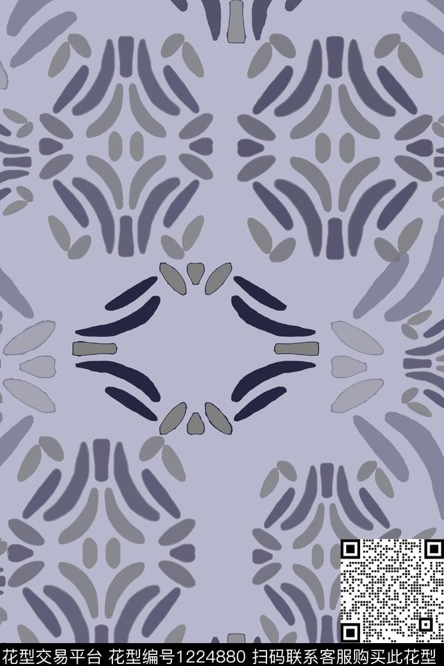 抽象花卉民族风图案男装休闲花卉传统印花华亿平台下载（图片编号: 1224880） - 瓦栏（Walan）