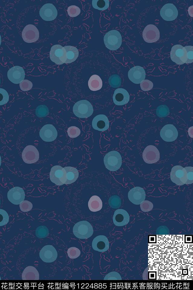 男装休闲花卉圆圈与波点传统时尚数码印花华亿平台下载（图片编号: 1224885） - 瓦栏（Walan）