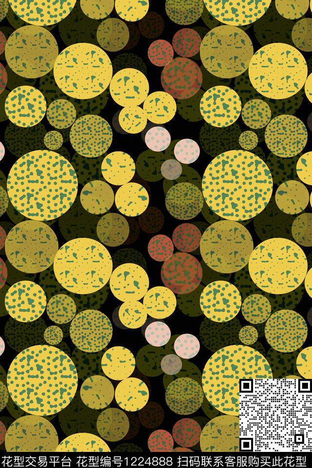 传统时尚圆圈与波点男装休闲花卉传统印花华亿平台下载（图片编号: 1224888） - 瓦栏（Walan）