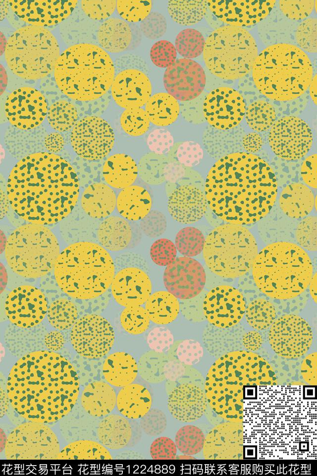 传统时尚圆圈与波点男装休闲花卉传统印花华亿平台下载（图片编号: 1224889） - 瓦栏（Walan）