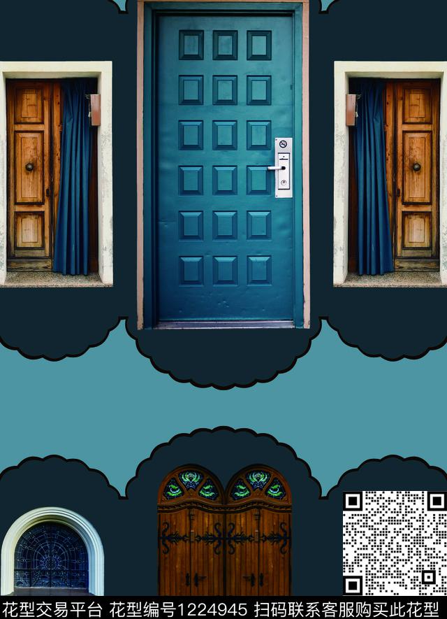 几何大牌风男装数码印花华亿平台下载（图片编号: 1224945） - 瓦栏（Walan）