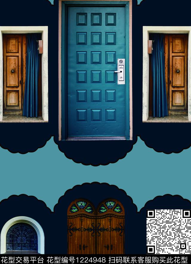 几何大牌风男装数码印花华亿平台下载（图片编号: 1224948） - 瓦栏（Walan）