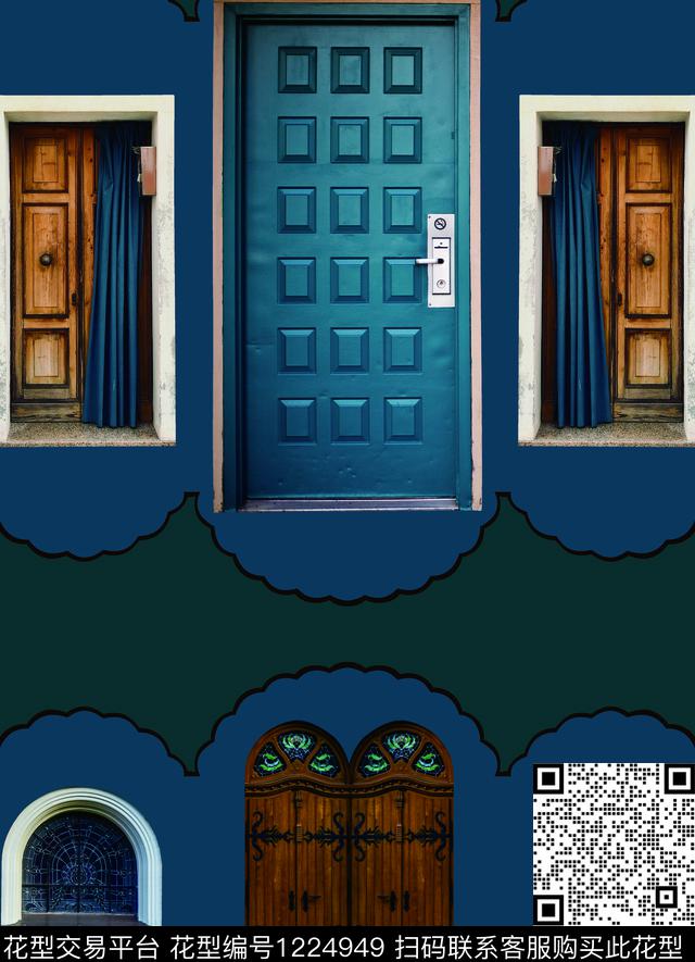 几何大牌风男装数码印花华亿平台下载（图片编号: 1224949） - 瓦栏（Walan）