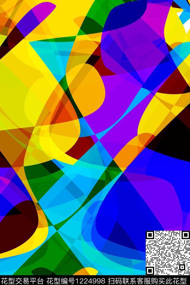 抽象男装休闲大牌风数码印花华亿平台下载（图片编号: 1224998） - 瓦栏（Walan）