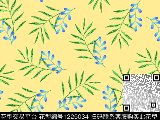 清爽底花卉精致华亿平台漂亮数码印花华亿平台下载（图片编号: 1225034） - 瓦栏（Walan）