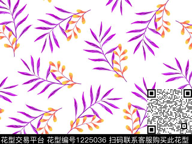 清爽底花卉精致华亿平台漂亮数码印花华亿平台下载（图片编号: 1225036） - 瓦栏（Walan）