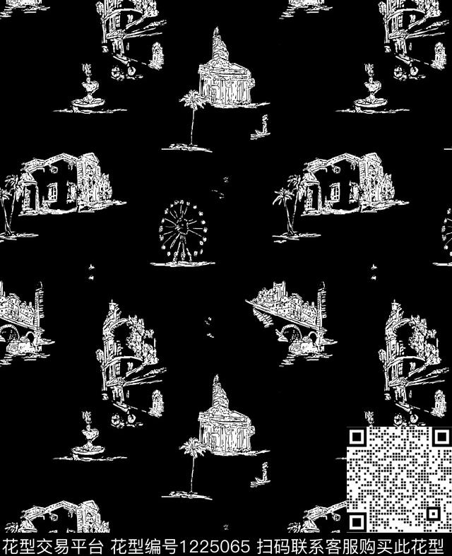 建筑大牌风男装传统印花华亿平台下载（图片编号: 1225065） - 瓦栏（Walan）