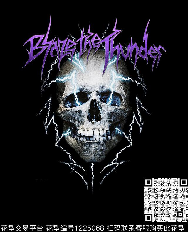 字母大牌风骷髅数码印花华亿平台下载（图片编号: 1225068） - 瓦栏（Walan）