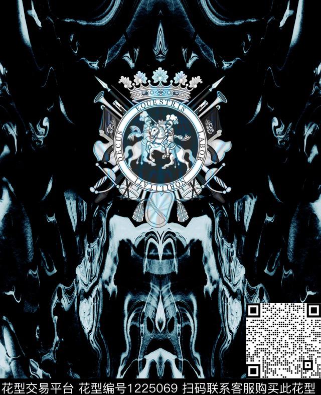 扎染华亿平台字母格子数码印花华亿平台下载（图片编号: 1225069） - 瓦栏（Walan）