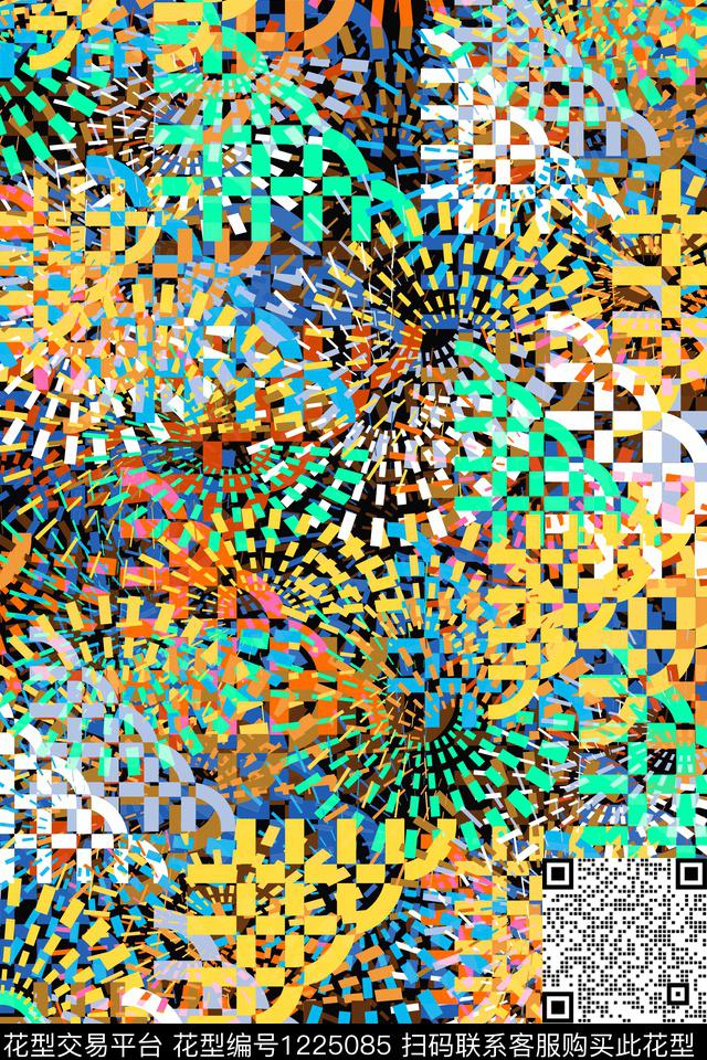 抽象男装休闲大牌风数码印花华亿平台下载（图片编号: 1225085） - 瓦栏（Walan）